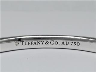 Tiffany&Co Solid 18K White Gold Diamond Hinged Bangle Bracelet Size 6.0